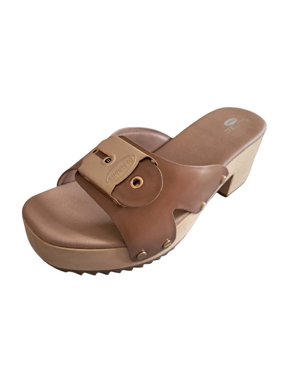 Dr. Scholl's Max Retro Slides Women's Size 9 Leather Shoe New With Minor Defects